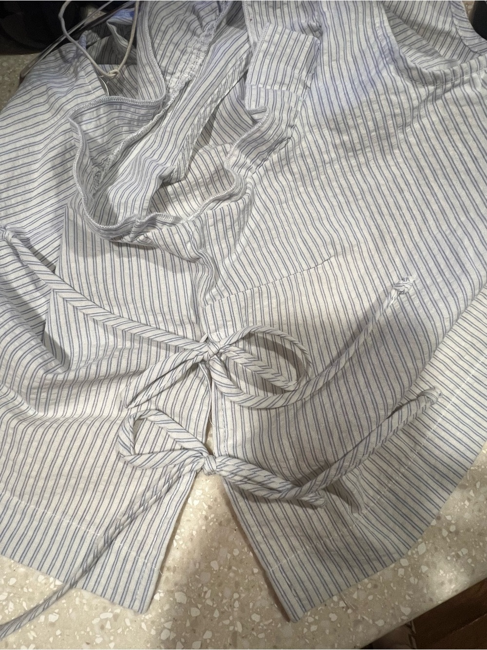 Altar'd State Light Blue Striped Two Piece Maxi Skirt w/ Cropped Top Medium - Picture 9 of 13